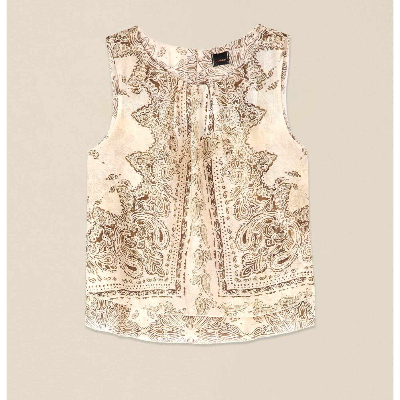 Oltre - Top de voile estampado - Beige
