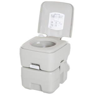 Inodoro Portátil Químico Baño WC para Camping Ancianos Caravana 20L con Tapa