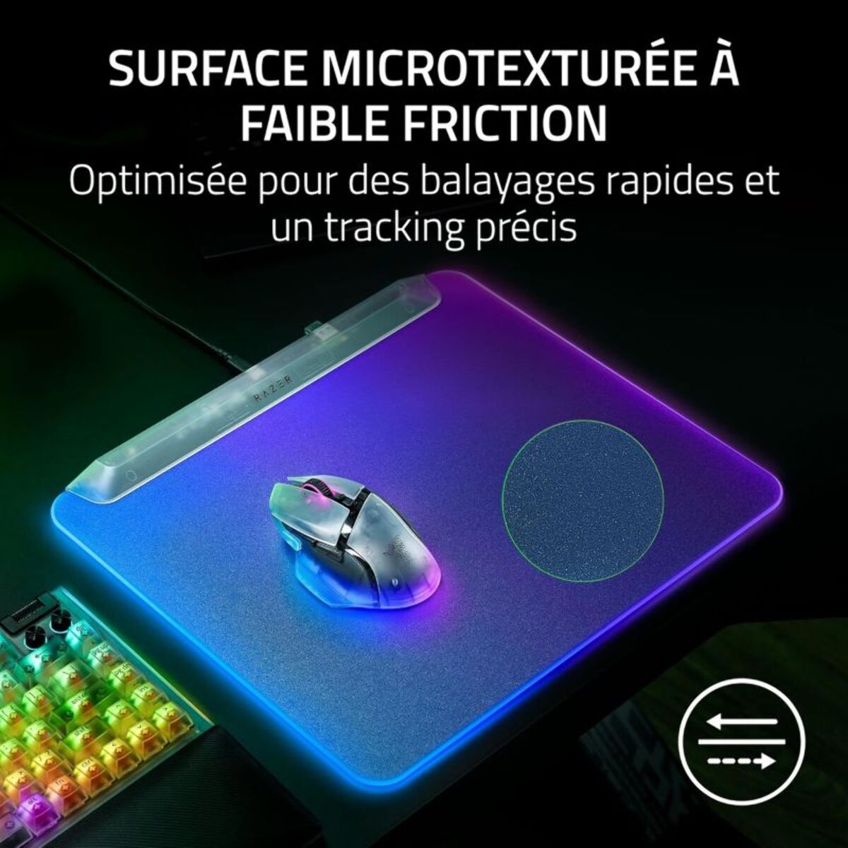 Tapis de souris RAZER FIREFLY V2 PRO PHANTOM WHITE ED