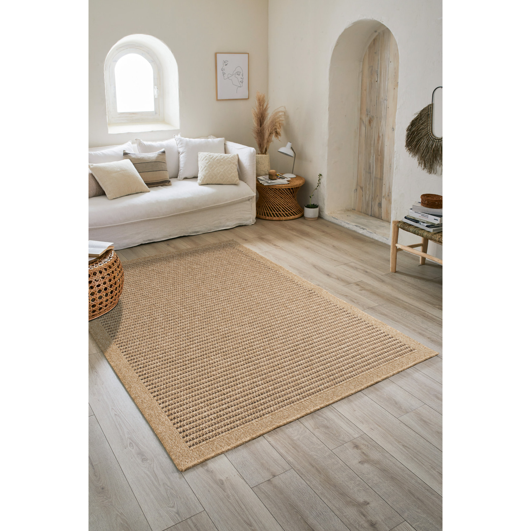 Nature - tapis effet jute marron