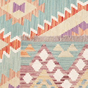Tapis kilim géométrique, tissé plat authentique, OREGEFI