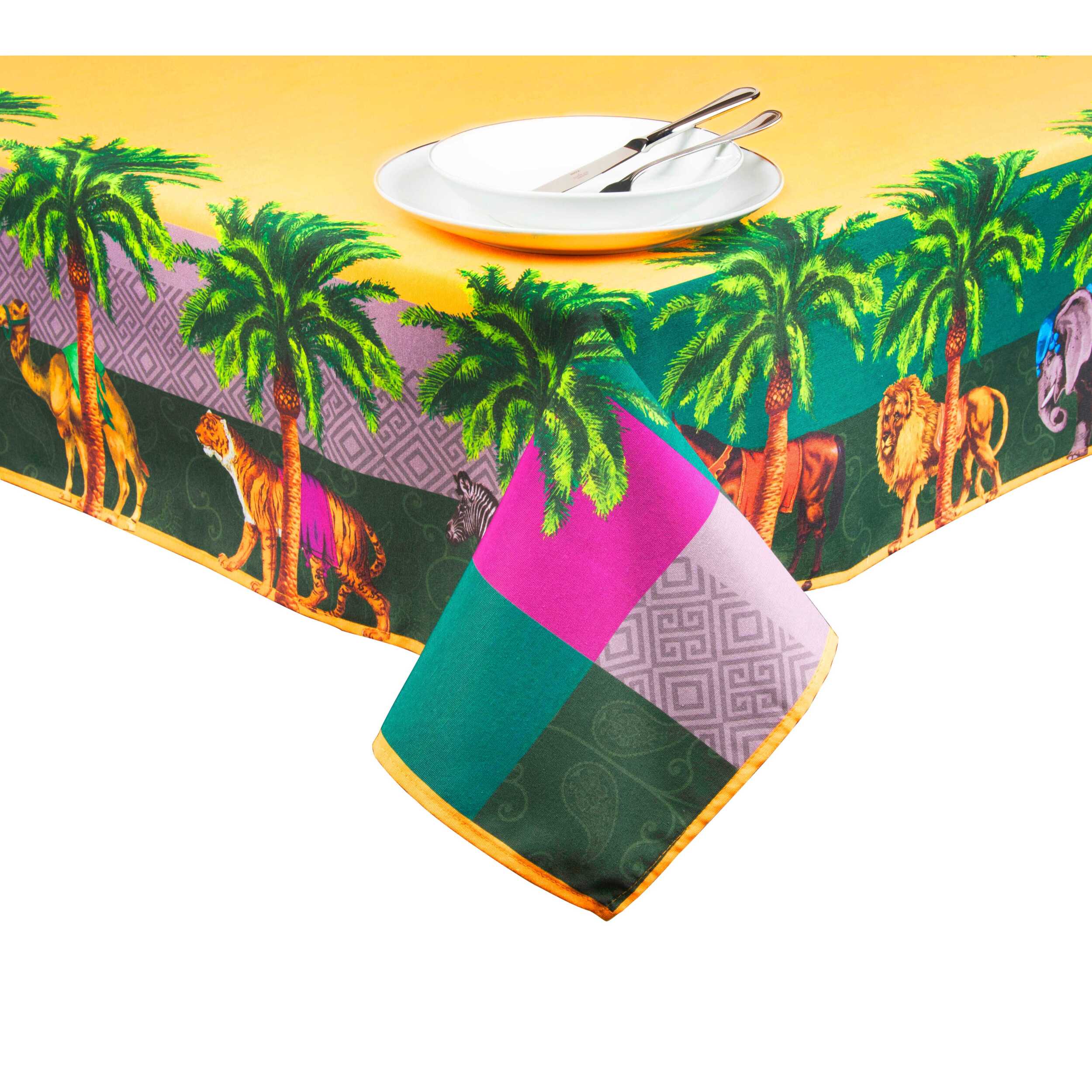 Nappe 140×240 Excelsa – Le Cirque du Marrakech, Coton Multicolore