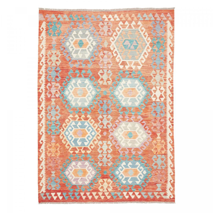 Tapis kilim, motif ethnique, tissage plat artisanal, UROP