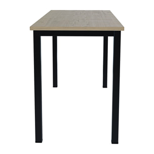 Scrivania Tavolo Da Computer PC In Legno Gambe In Metallo Scrittoio Desk Ufficio Studio Cameretta Soggiorno Design Moderno 138x55x73 Cm Nero E Rovere
