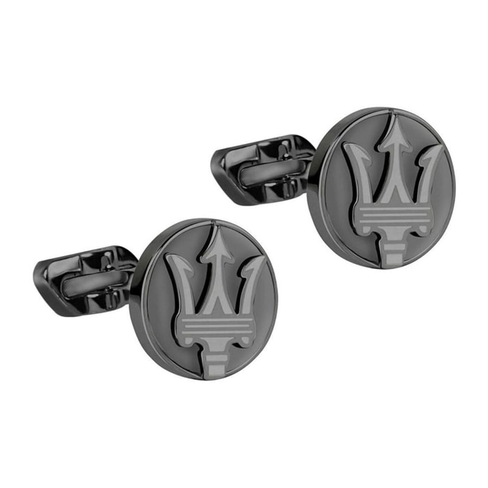 Maserati Gemelos para Hombre JM418ANK10Maserati cufflinks lt.gun+blk.onyx