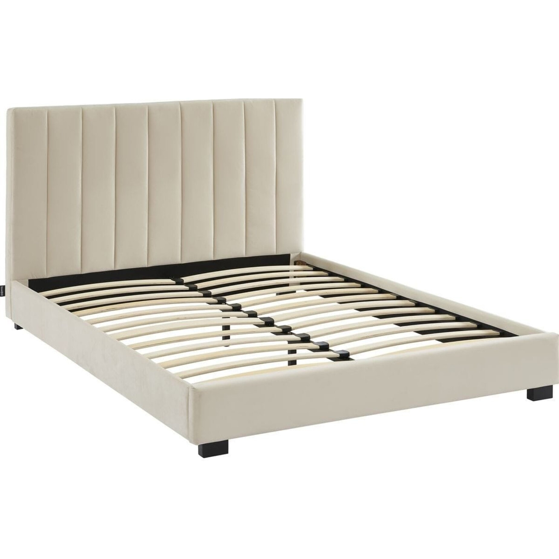 Lit en velours + Matelas double confort - WILLIAM & DUAL CONFORT