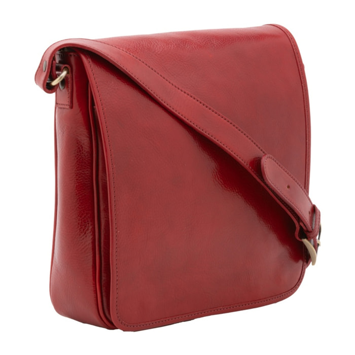 Borsa a tracolla da uomo in vera pelle - Modello False - Made in Italy - 29.0 x 28.0 x 9.0 cm