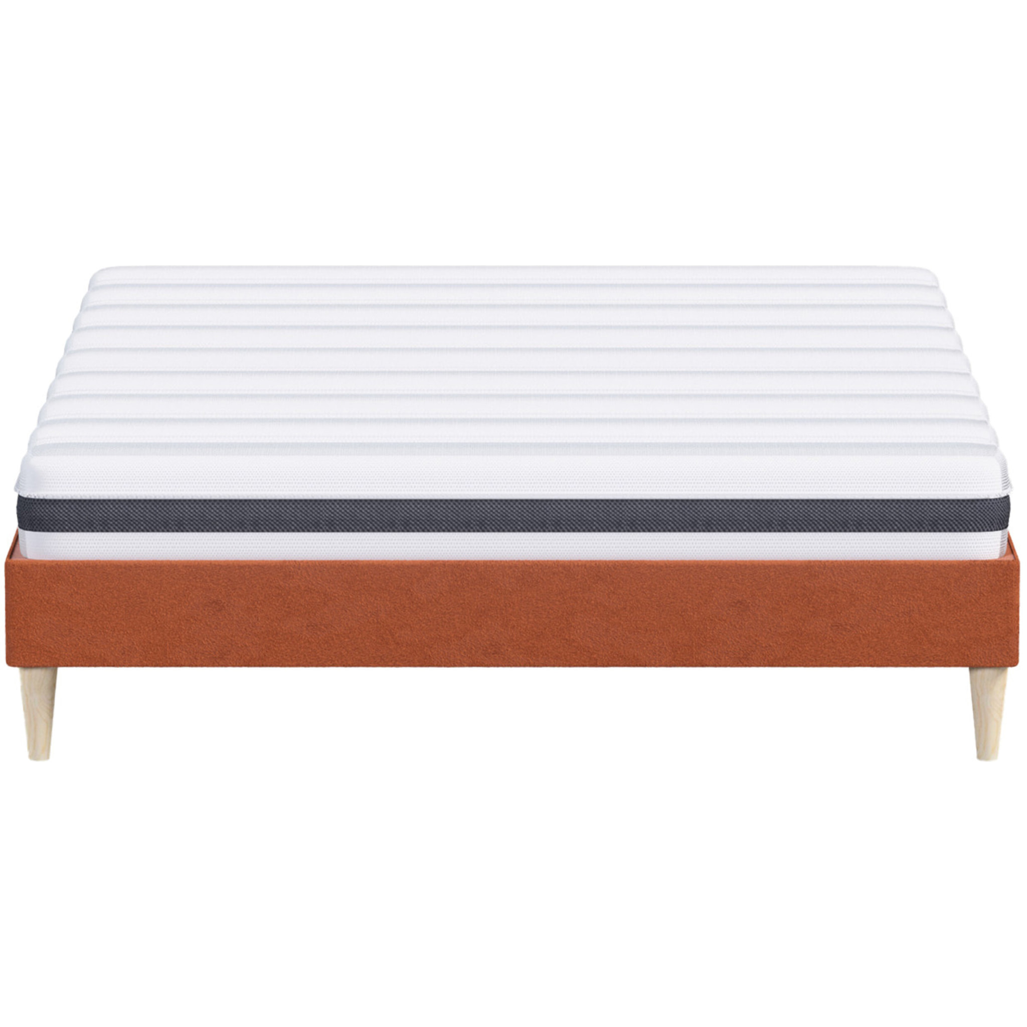 Pack lit en velours + Matelas ressorts et Mousse HR - DINA & HYGIOSPRING