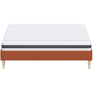 Pack lit en velours + Matelas ressorts et Mousse HR - DINA & HYGIOSPRING