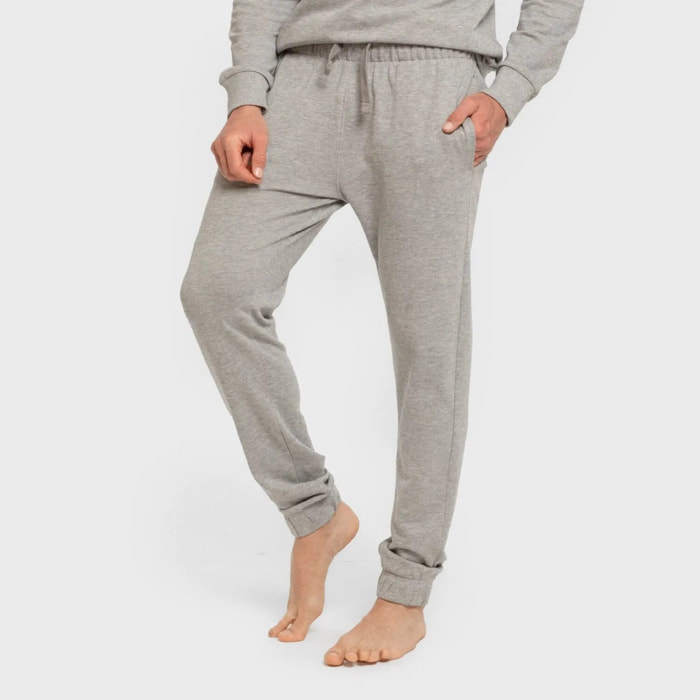 Pantalón largo básico deportivo gris claro