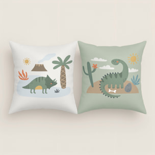 Cool Kids - Funda de Cojín Estampado - Con Cremallera - Sin relleno - 100% Algodón - Dinoland