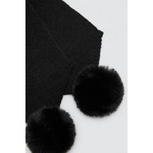 Sciarpa con pompon nero