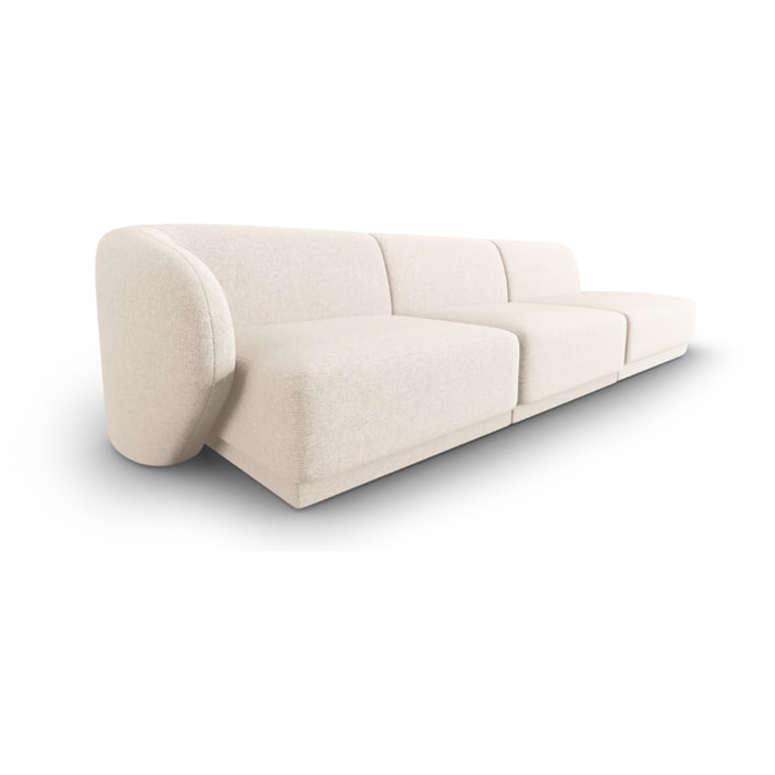 Canapé modulable droit "Lionel" 4 places en chenille beige clair mélange