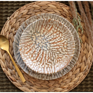 Lot de 6 assiettes creuses en grès 20,5cm  AMBRE