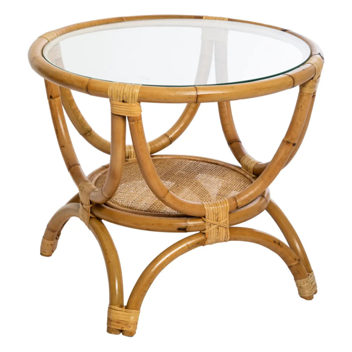 Table d'appoint "Farah" rotin D59cm