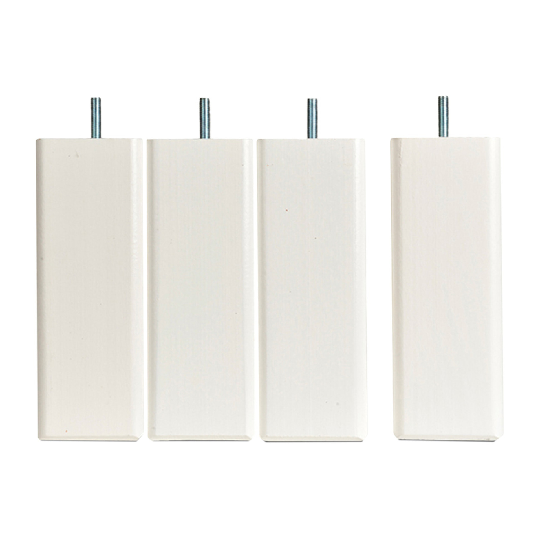 Jeu de 4 pieds de lit carres blancs | Bois Naturel | Hauteur 15 cm