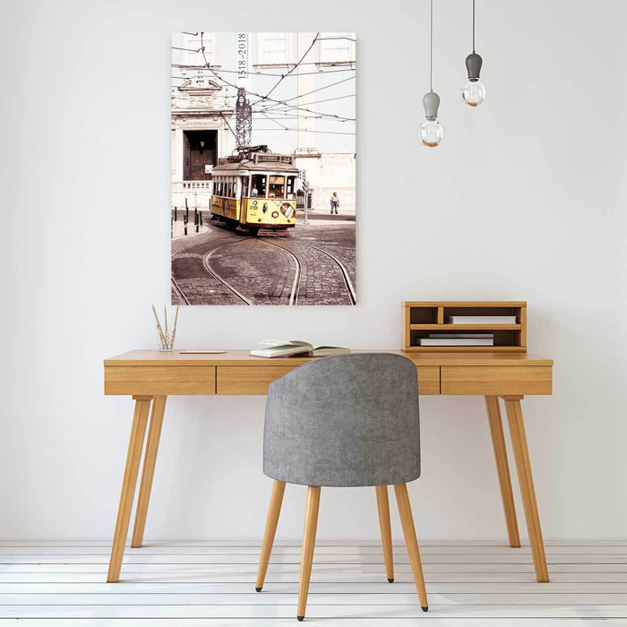 Tableau ville welcometoportugal tram24 vintage  Tableau alu Dibond