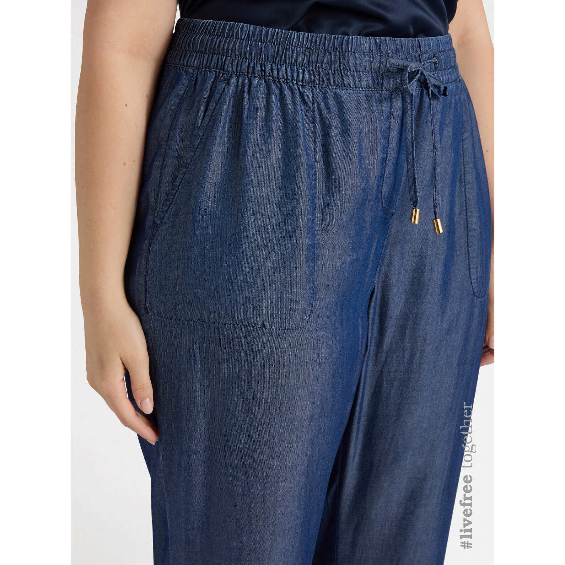 Fiorella Rubino - Vaqueros modelo jogger con fibras de TENCEL™ - Azul