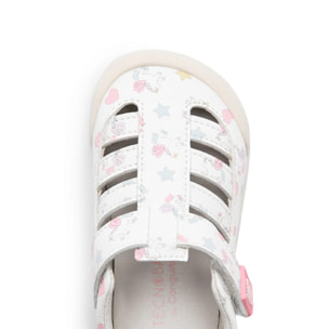 Sandali eleganti a punta chiusa con unicorno rosa