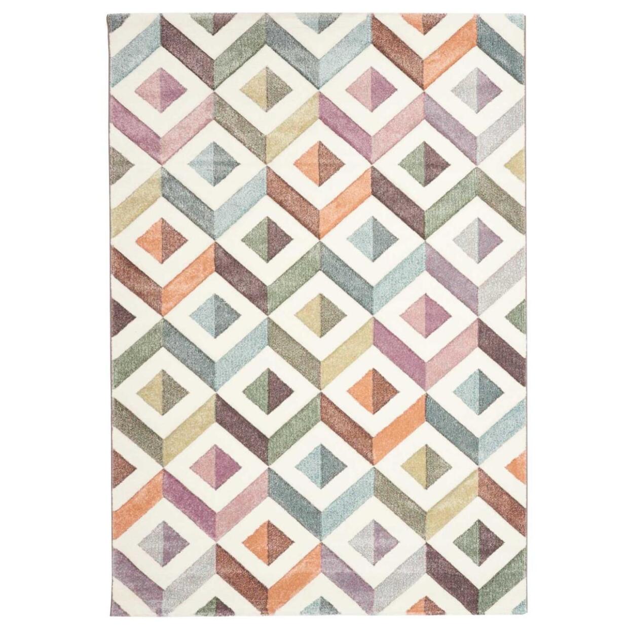 Tapis salon et chambre tissé motif géométrique RARI