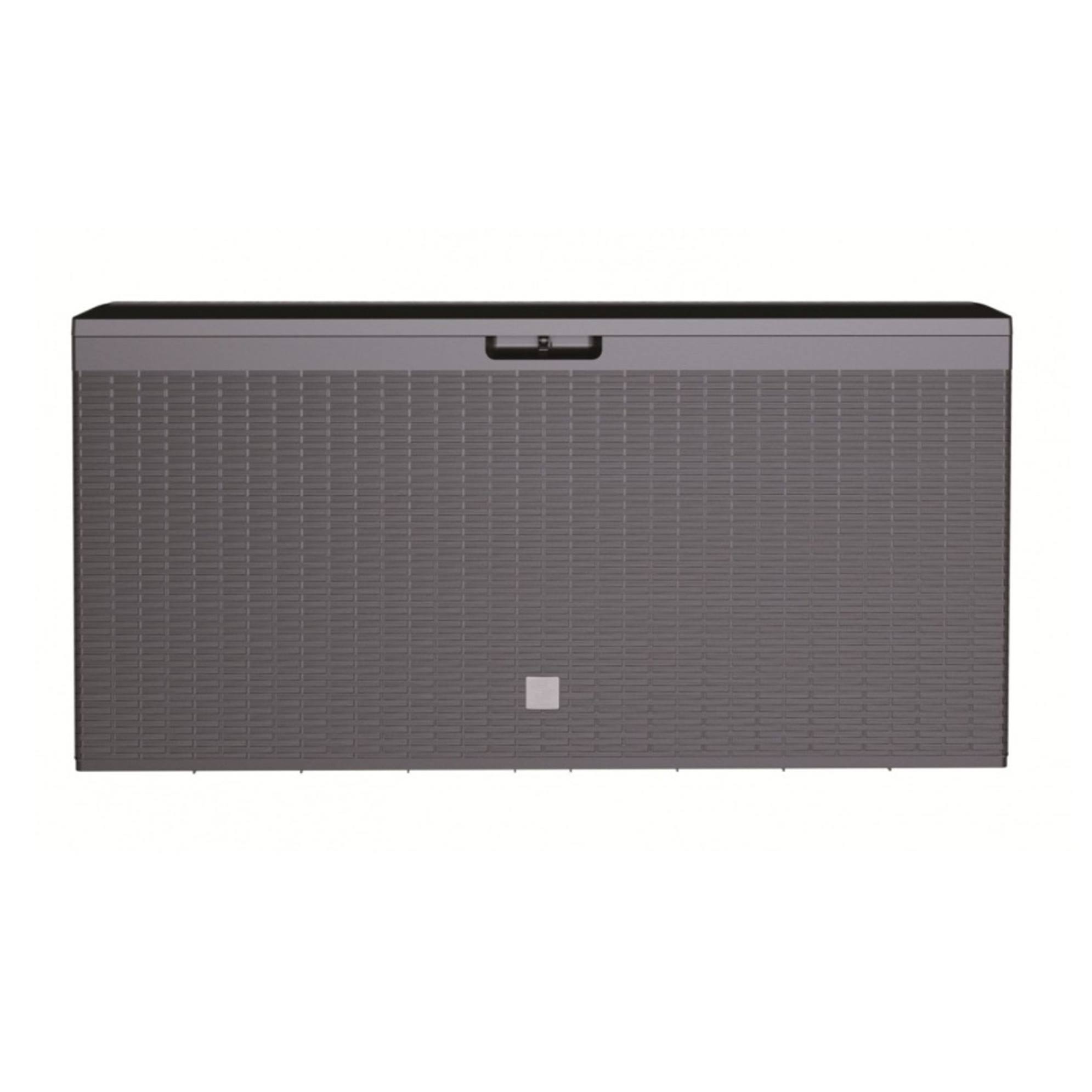 Baúl de jardín BOXE RATO PLUS de 114x47x59,4cm - 290L en Ocre oscuro, arcón exterior almacenaje resistente