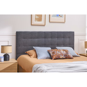 Tête de lit capitonnée en tissu gris anthracite L180 cm HALCIONA