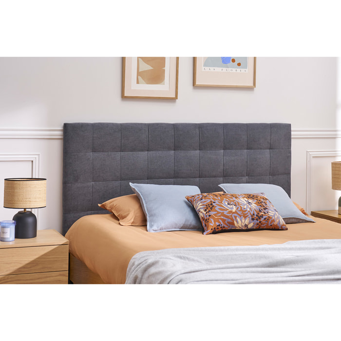 Tête de lit capitonnée en tissu gris anthracite L180 cm HALCIONA