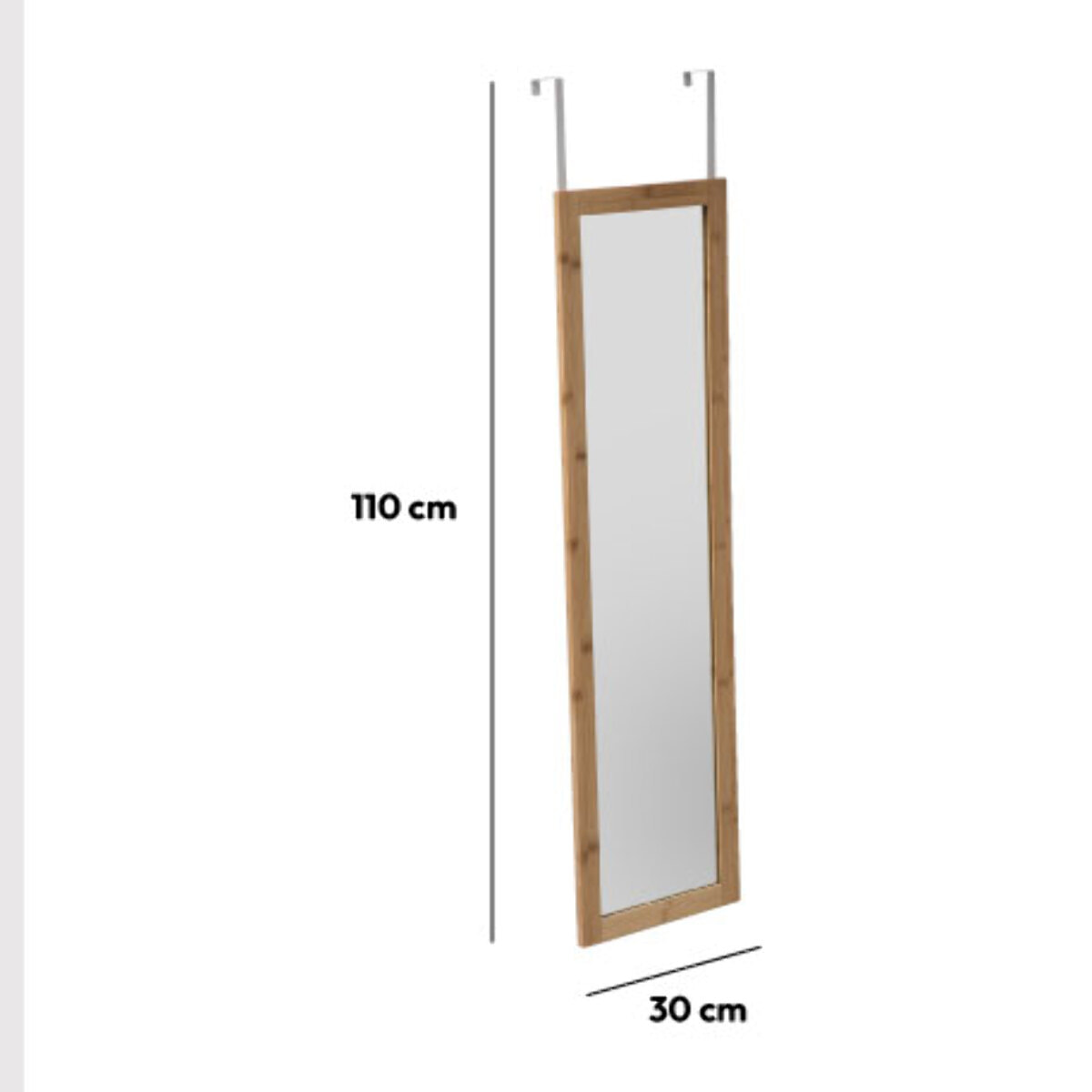 Miroir de porte 110x30 cm Bambou