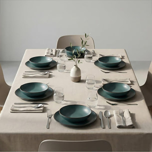 Set 12 Piatti in Ceramica, lavabile in lavastoviglie e adatto a microonde, Intrecci