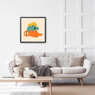 Affiche enfant being lazy Affiche sous cadre noir