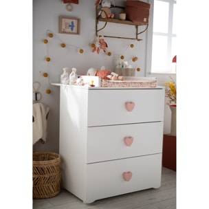 Chambre complète bébé avec lit 120x60cm et commode à langer 3 tiroirs