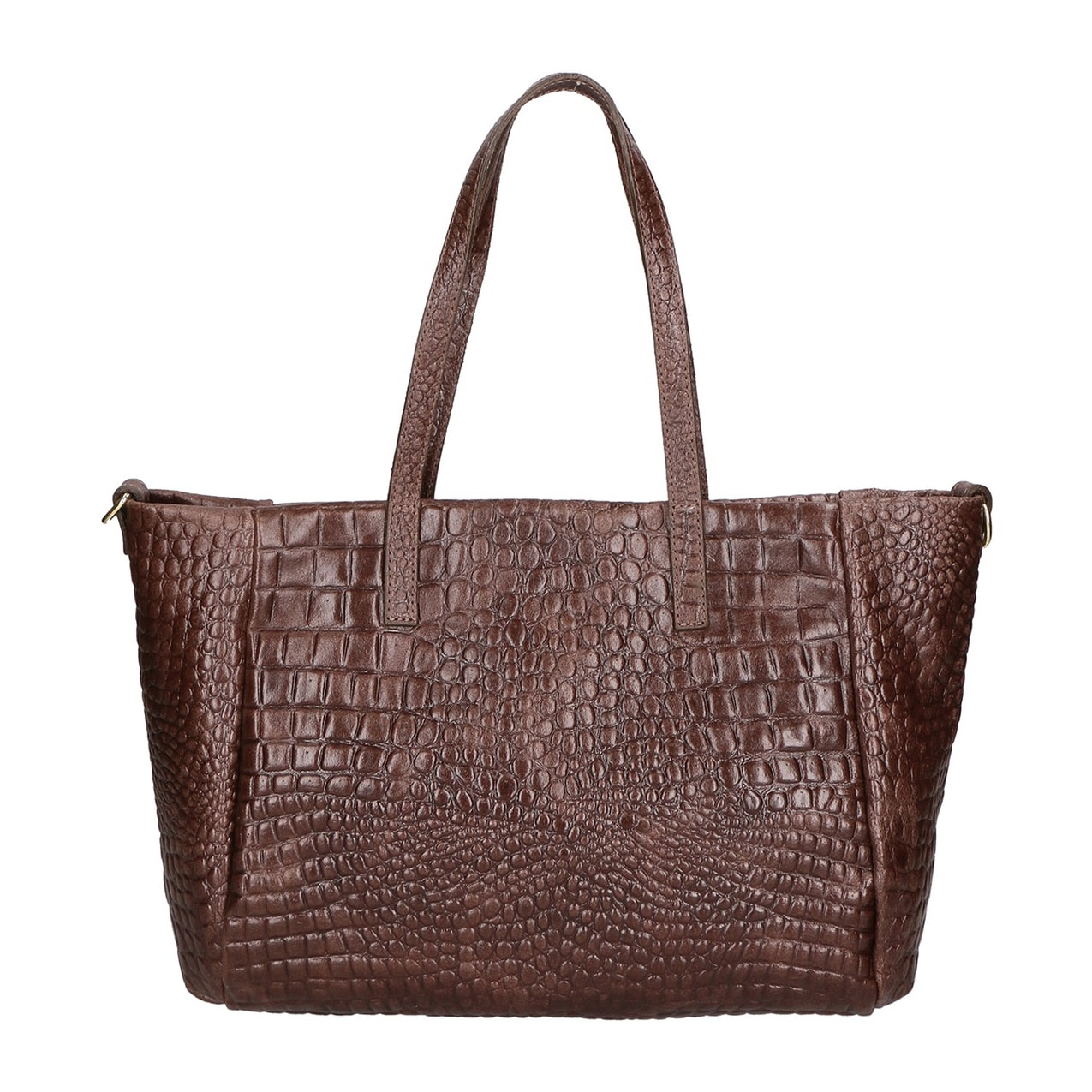 Borsa a spalla da donna - Modello Lorella - Vera pelle croco - 37.0 x 23.0 x 10.0 cm