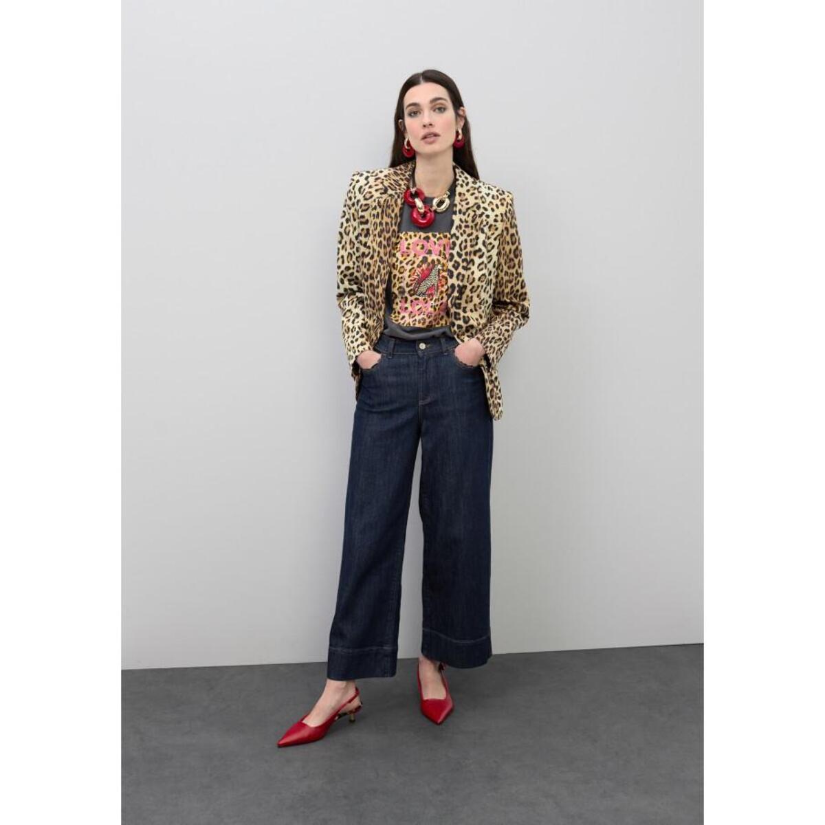 Maglietta con stampa leopardata LOVE LOLA