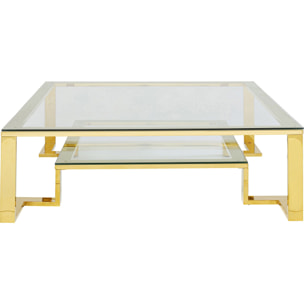 Table basse Rush 120x120cm dorée Kare Design