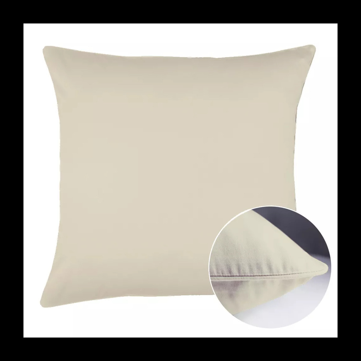 Taie d'oreiller satin de coton uni brun Ava uni camel