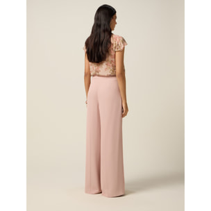 Oltre - Pantalones palazzo de tejido fluido - Rosa
