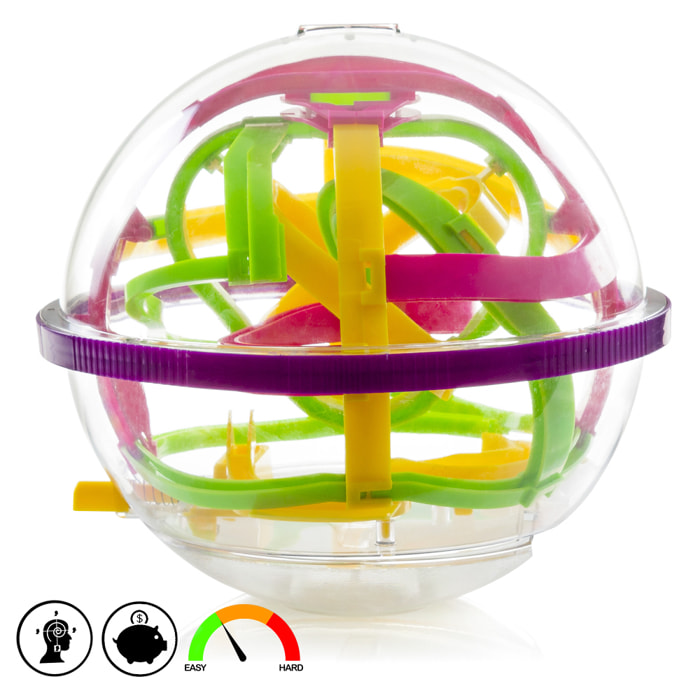 MAZE BALL DESAFÍO LABERINTO 3D PARA MONEDAS, CON 100 PUNTOS DE CONTROL