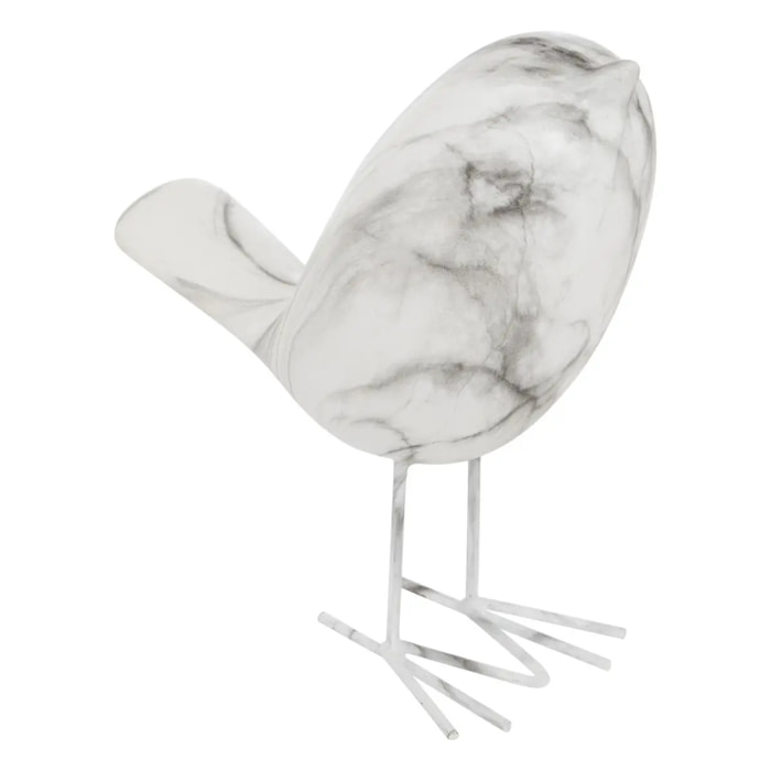 Statuette oiseau "Olen" blanc H19cm