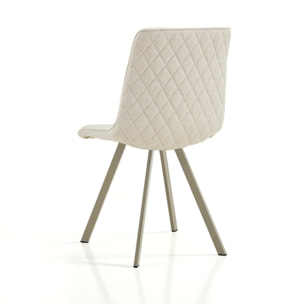 Lot de 4 chaises de salle à manger Tomasucci JESEFA', en tissu, beige, platine, 59 × 44 × 88 cm