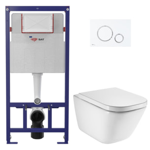 Pack WC bâti-support ECO 2L Swiss Aqua Technologies + WC suspendu Roca avec abattant SoftClose + plaque (STEROGAWR04-FR)