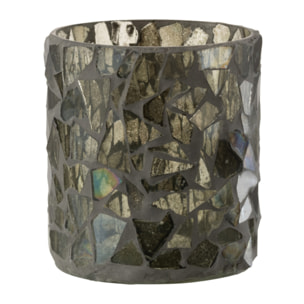J-Line photophore Mosaïque - verre - gris/vert - small - 2 pcs