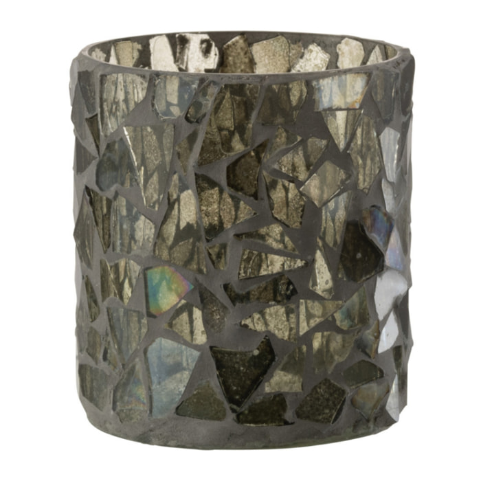 J-Line photophore Mosaïque - verre - gris/vert - small - 2 pcs