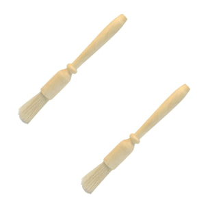 Ensemble de 2 Pinceaux de cuisine et de pâtisserie 18 cm en poils de porc Fackelmann Wood Edition