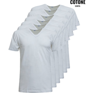 6 T-Shirt Uomo LEGEA Art. 830 Scollo V Bianco