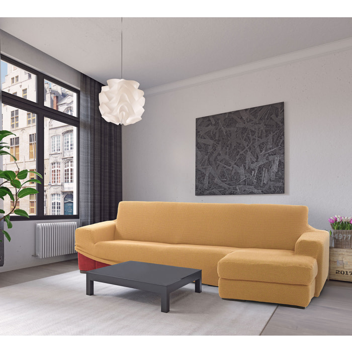 Funda para Chaise Longue derecho (visto de frente) brazo corto SÚPER ELÁSTICA modelo HELENA