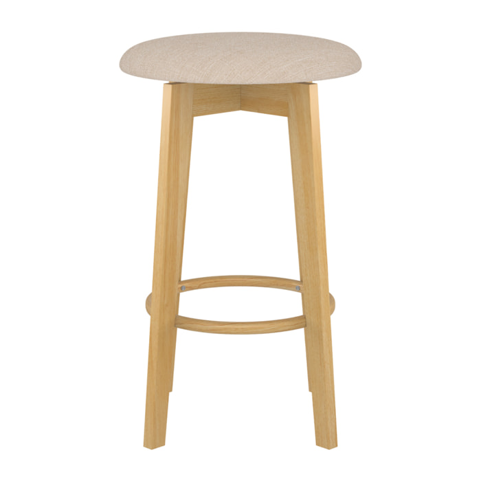 Lot de 2 tabourets pour îlot central 66 cm en tissu beige - Vahina