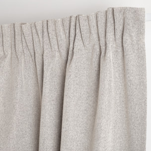 Rideau 100% occultant double face galon fronceur - Ivoire