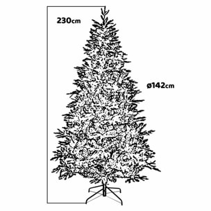 Marte LED - Albero di Natale effetto realistico con luci LED e telecomando ø142x230H, 2540 rami