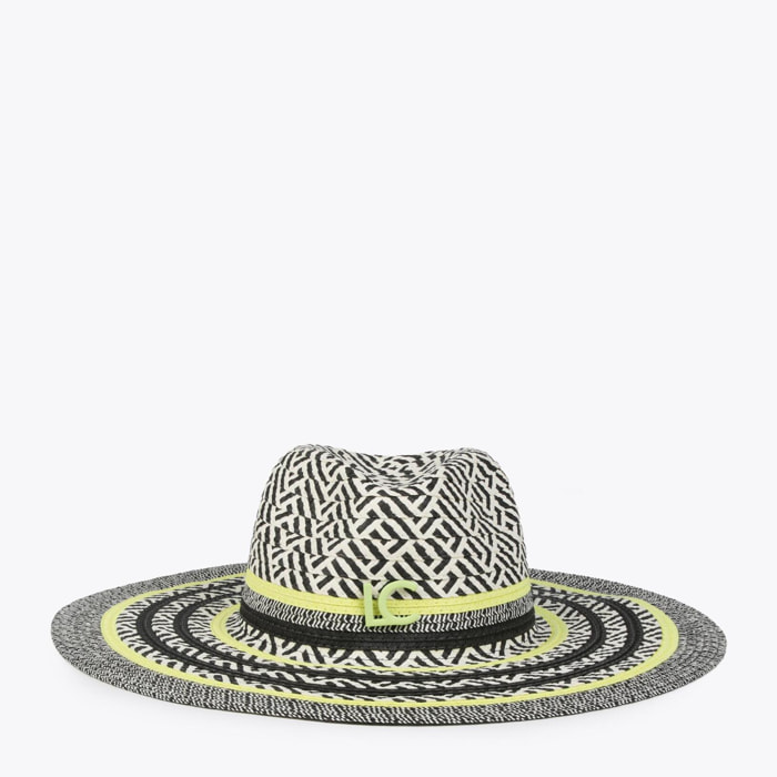 Cappello floppy effetto rafia multicolore