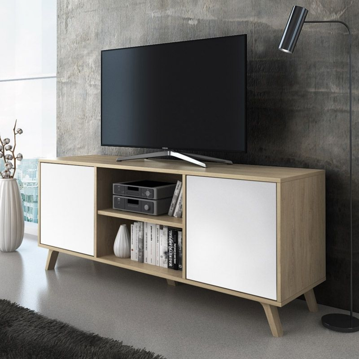 Mueble TV Wind 140 Puccini - Blanco